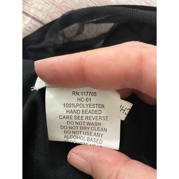 Vintage Ed Women's Young Hand Beaded Classic Black Dress - Medium - Picture 12 of 12